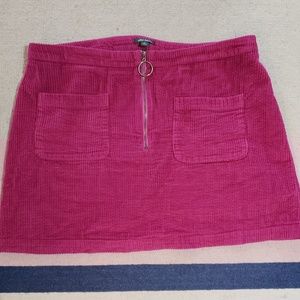 Wild fable courdoroy hot pink mini skirt size xl